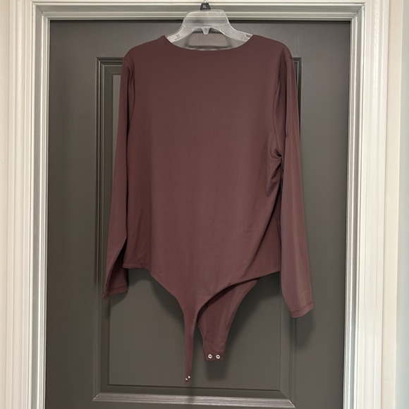 Nuuds Long Sleeve scoop neck Body suit coffee brown XXL NWOT - Picture 6 of 6